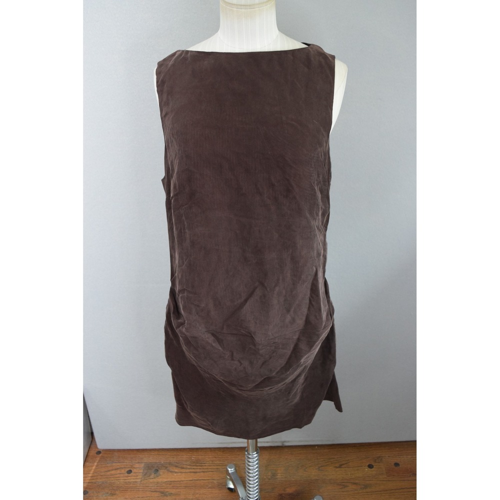 MESHKI Bexley Draped Mini Dress XL Dark Chocolate Brown Sleeveless Women New